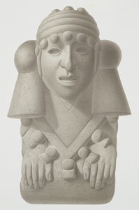 Bóg deszczu, Cocijo, tablica 52 z "Ancient Monuments of Mexico", wyryta przez Lasnier, 1866